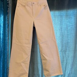 High Waisted Wide Leg Cream Colored Jeans